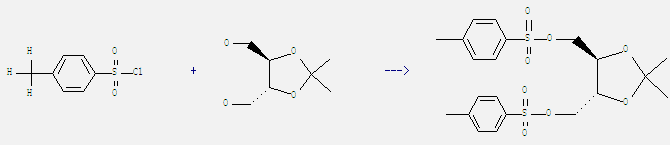 (-)-2,3-O-Isopropylidene-D-threitol can react with toluene-4-sulfonyl chloride to get O2,O3-isopropylidene-O1,O4-bis-(toluene-4-sulfonyl)-D-threitol
